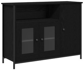 Estante Preto Carvalho 100x35x75 cm Madeira de Engenharia