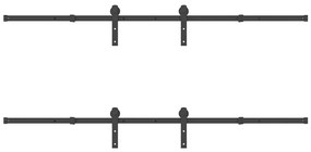 Kit de ferragens para porta deslizante 427 cm aço preto