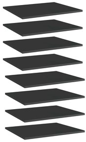 Prateleiras para estante 8 pcs 60x50x1,5cm contraplacado preto