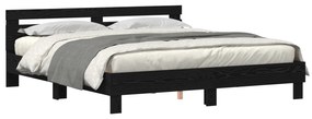 Estrado de Cama de Madeira Carvalho preto Madeira sólida