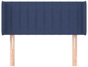 Cabeceira de cama c/ abas tecido 93x16x78/88 cm azul