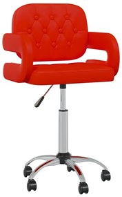 vidaXL Cadeira de escritório giratória couro artificial vermelho