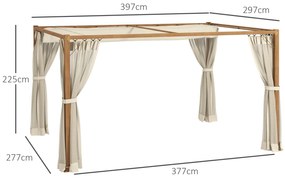 Pérgola de Jardim 4x3 m Pérgola para Exterior com Teto Retrátil Mosqui