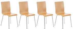 Conjunto de 4 cadeiras de cozinha e sala de jantar Pepe 43 x 87 x 47 cm Cor Natural