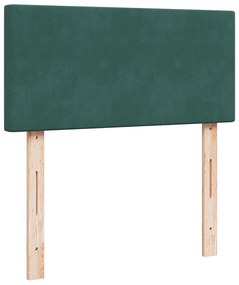 Cama com molas/colchão 80x200 cm veludo verde-escuro