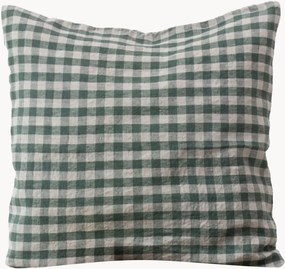 Capa de almofada em linho Forest Green Gingham