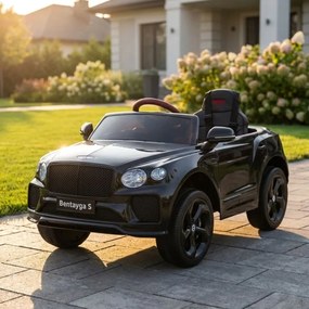 Carro elétrico para Crianças 12V Bentley Bentayga S, Rodas de espuma EVA, Assento Couro ecológico Preto
