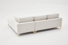 Sofá de Canto Berlin – Creme Dourado – 258x83x181 cm