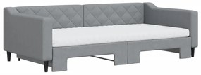 Sofá-cama c/ gavetão e colchões 100x200cm tecido cinzento-claro