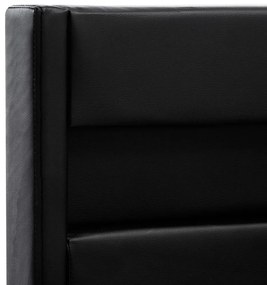 Estrutura de cama com LED 140x200 cm couro artificial preto