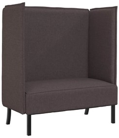 Sofá de Encosto Alto Castanho 109x56x121 cm Tecido