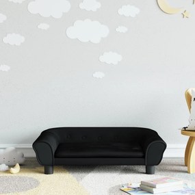 vidaXL Sofá infantil 70x45x26 cm veludo preto