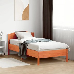 Cama sem colchão 90x190 cm madeira de pinho maciça castanho-mel