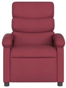 Poltrona reclinável de massagens elétrica tecido vermelho tinto