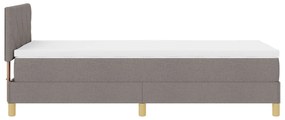 Cama Box com Colchão &amp; LED Taupe 90x190 cm em Tecido