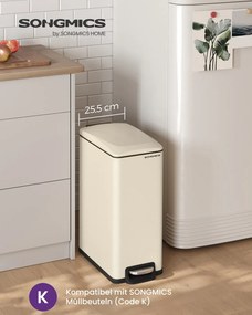 Caixote do lixo de cozinha com tampa 51,6 x 25,5 x 64,8 cm, bege areia
