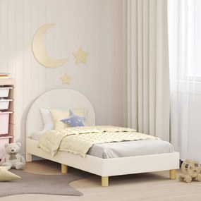 vidaXL Estrutura de Cama Infantil com Cabeceira Creme 80 x 160 cm