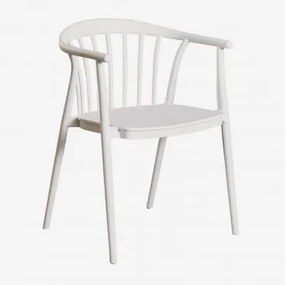 Pack De 6 Cadeiras De Jardim Empilháveis Com Apoios De Braços Em Polipropileno Ivor Gardénia Branco - Sklum