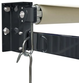 Toldo retrátil 4x3 m tecido e alumínio cor creme