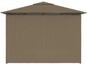 Tenda de jardim com cortinas 4x3m 180 g/m² cinzento-acastanhado