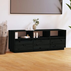 vidaXL Móvel de TV 140x37x50 cm madeira de pinho maciça preto
