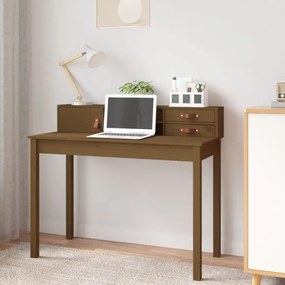 823532 vidaXL Secretária 110x50x93 cm pinho maciço castanho-mel