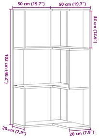 Estante canto 3 prateleiras derivados de madeira madeira velha