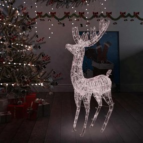 vidaXL Rena de Natal XXL 250 luzes LED branco quente 180 cm acrílico