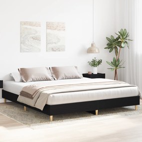 Estrutura de Cama Carvalho Preto 180x200 cm Madeira de Engenharia