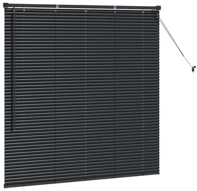 Persiana de Janela com cortinas Outros Manual Preto 80 x 130 cm Alumín
