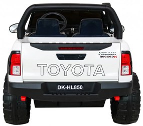 Carro elétrico para Crianças Toyota Hilux 12V, 4x4 Rodas Espuma EVA, Assento couro ecológico Branca