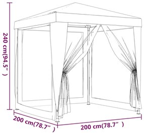 Tenda para festas com 4 paredes laterais em rede 2x2 m branco