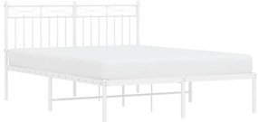 Estrutura de cama com cabeceira 140x190 cm metal branco