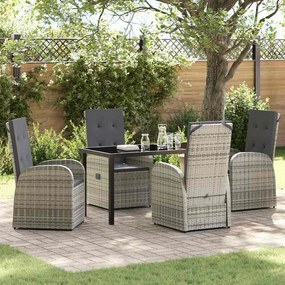 vidaXL Conjunto de móveis de exterior 5 pcs Cinzento 140 x 70 x 73 cm