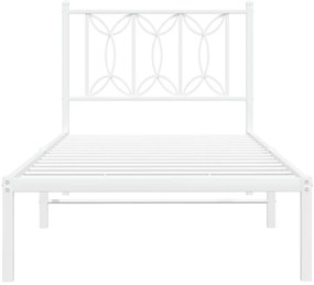 Estrutura de cama com cabeceira 90x200 cm metal branco