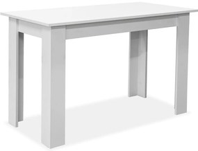 Mesa e bancos de jantar 3 pcs aglomerado branco