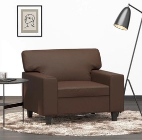 vidaXL Poltrona 60 cm couro artificial castanho