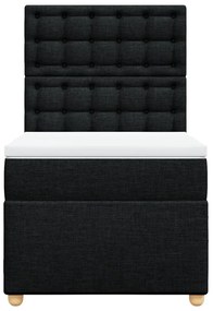 Cama com molas/colchão 80x200 cm tecido preto