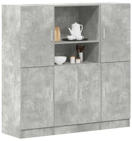 3 pcs armário de cozinha conjunto deriv. madeira cinza cimento