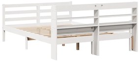 Estrutura cama c/ cabeceira 135x190 cm pinho maciço branco