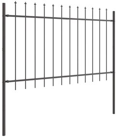 Cerca de Jardim com Topo de Lança - Cinza - 13,6 x 0,8 m - Aço