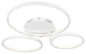 Candeeiro de teto moderno branco com LED e dimmer - Rondas Moderno