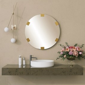 Espelho Decorativo Chakra – Dourado – Diâmetro: 60 cm