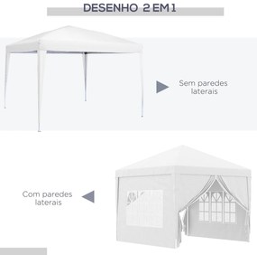 Tenda de Jardim com Paredes Laterais Amovíveis Janelas Porta com Zíper