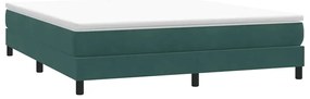 vidaXL Cama sem molas/colchão 180x210 cm veludo verde-escuro
