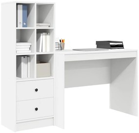 Mesa com Armazenamento Branca de Madeira de Engenharia