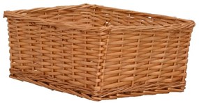 4 pcs conjunto de cestos de encastrar salgueiro castanho
