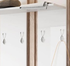 Conjunto de Entrada Setúbal – Branco Brilhante – Móvel, Espelho e Cabi