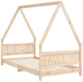 Estrutura de cama infantil 90x190 cm madeira de pinho maciça
