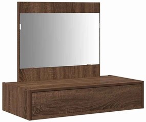 Mesa de Maquiagem de Parede Carvalho Castanho 83x40x70 cm